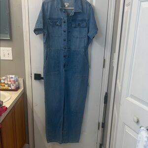 a.n.a Blue Denim Jumpsuit